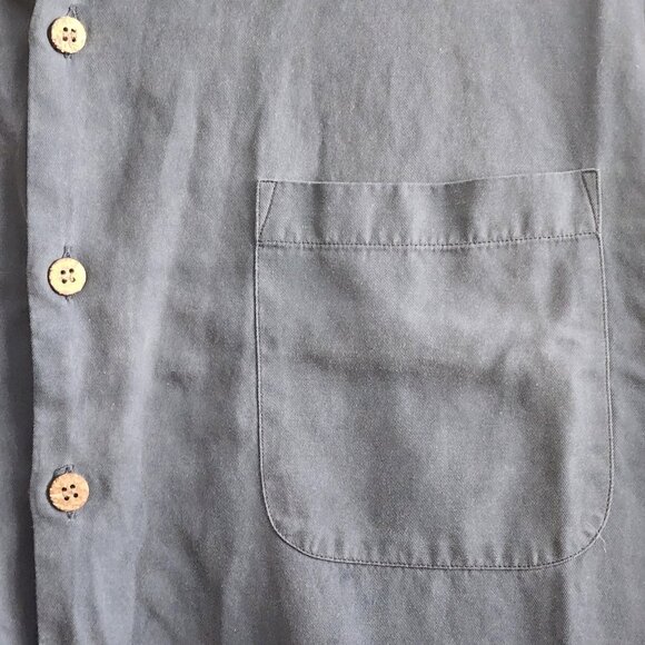 Tommy Bahama Shirt Mens Large Blue Silk Billfish Cowboy Embroidered Fishing - Picture 2 of 11